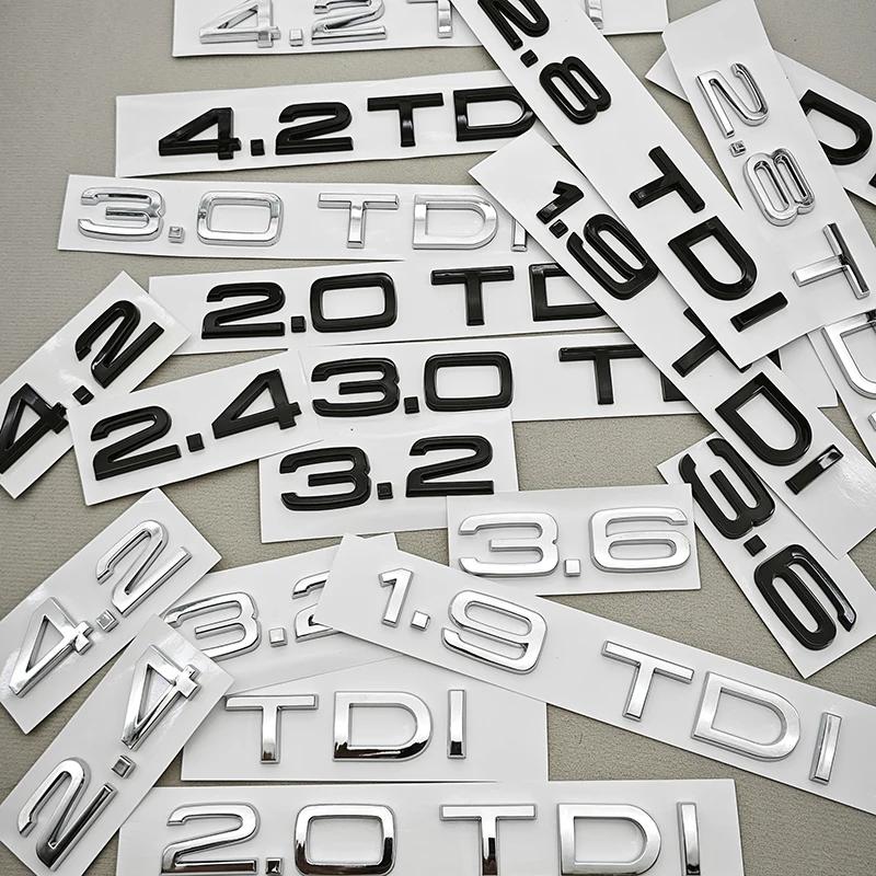G6 3D ABS Car Logo 1.9 2.0 2.8 3.0 4.2 TDI 3.6 Sticker Trunk Emblem Rear Badge For QQ5 A3 A4 A5 A6 A7 A8 Q3 Q5 Q7 Q8 Accessroies