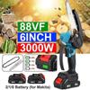 6 Inch 88VF 3500W Mini Electric Chain Saw With Battery Indicator Rechargeable Garden Pruning Saw Woodworking Tool For Makita 18V Battery