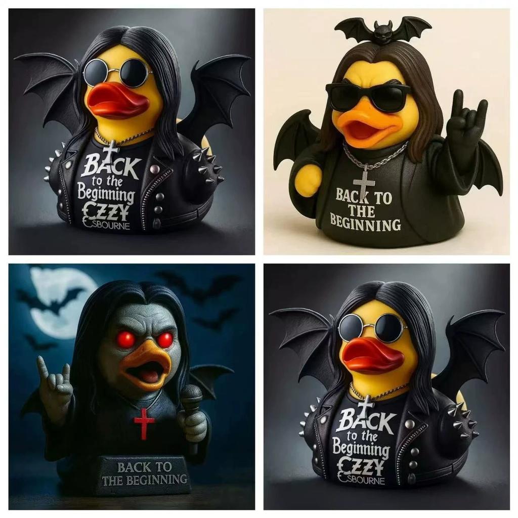 Ozzy Osbourne Back To the Beginning Rubber Duck Statue,Prince of Darkness Duck, Rock Tribute Duck Collectible,Music Jeeps Ducking for Party Decor