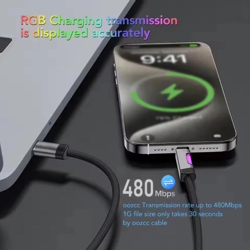 Кабель быстрой зарядки USB C 100 Вт, текстура сплава, совместимость, шнур питания, подходит для различных телефонов, планшетов, ноутбуков