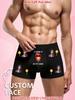 Men's Customized Face Boxer Briefs, Elastic Soft Comfortable Personalized Underwear, Ideal Gift for Boyfriend/Husband