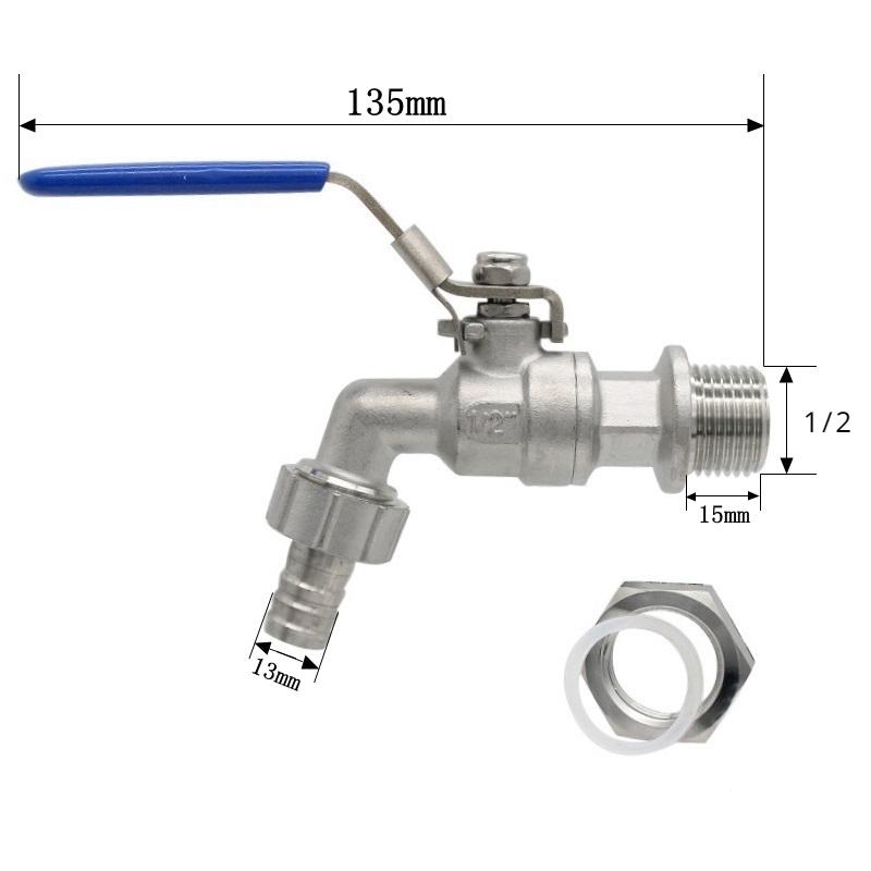 1/2" 3/4" 1" BSP Наружная резьба к штуцеру шланга Шаровой кран из нержавеющей стали 304 Водопроводный кран для дома, сада, улицы, антифриз