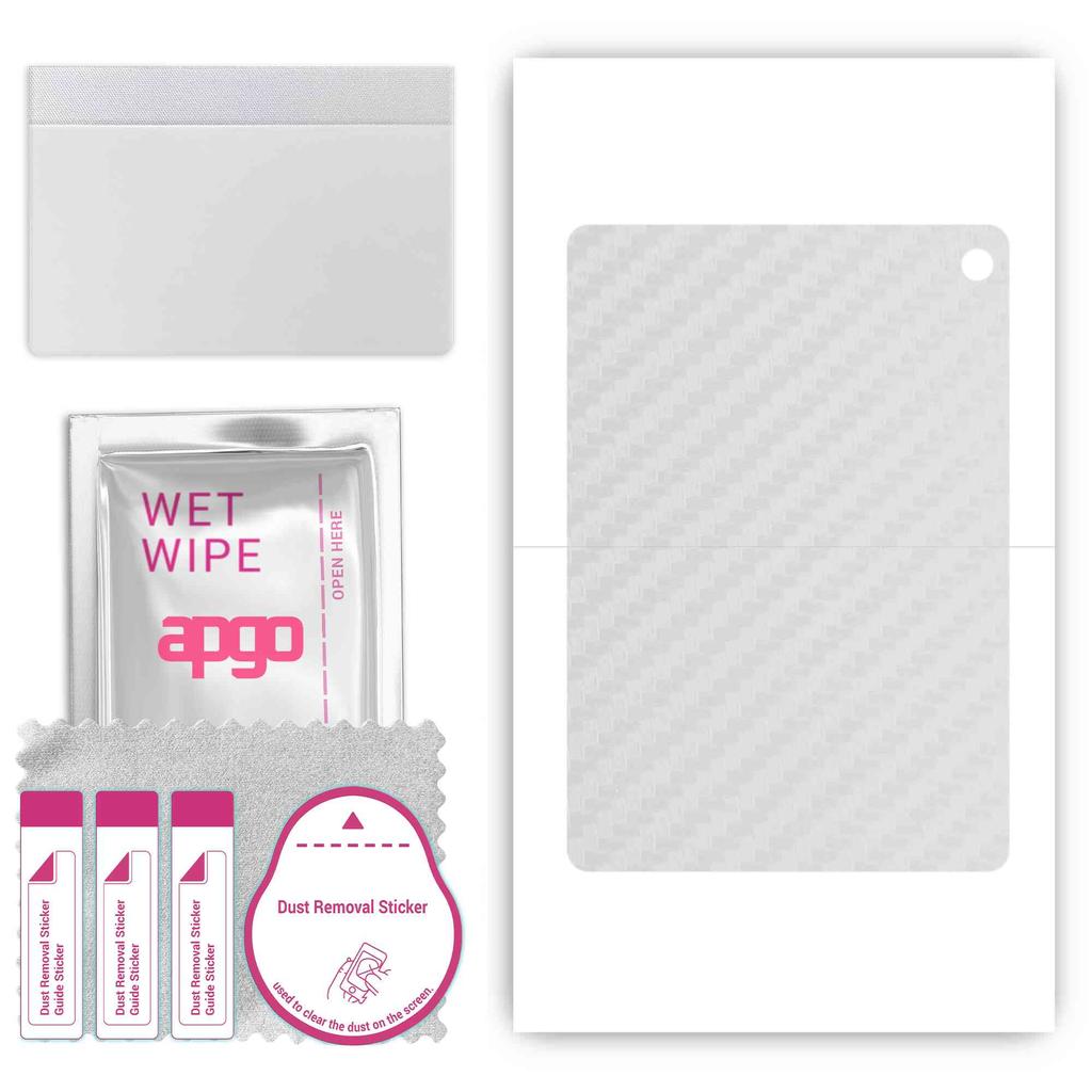 apgo Protective Skin Sticker for the Back Compatible with Amazon Fire HD 8 Plus (2022), Wrap Film, Foil, Vinyl - Pattern Transparent Carbon