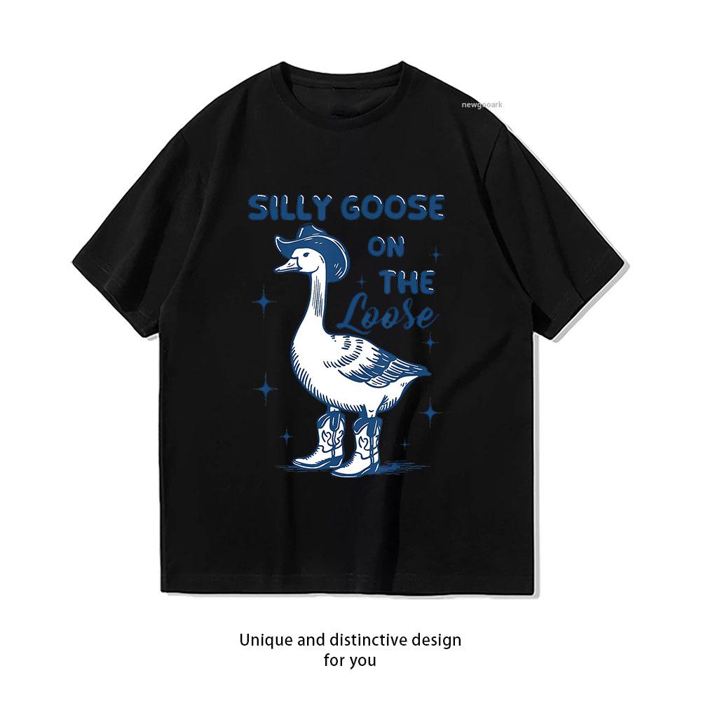 Funny Retro Vintage Meme Silly Goose On The Loose TShirt Unisex Unisex Casual cotton graphic t shirts Adult tops tee Shortsleev