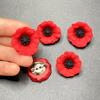5pcs Vintage Red Poppy Flower Brooches - Elegant Resin Fashion Jewelry for Men & Women, Perfect for Clothes, Backpacks, Hats
