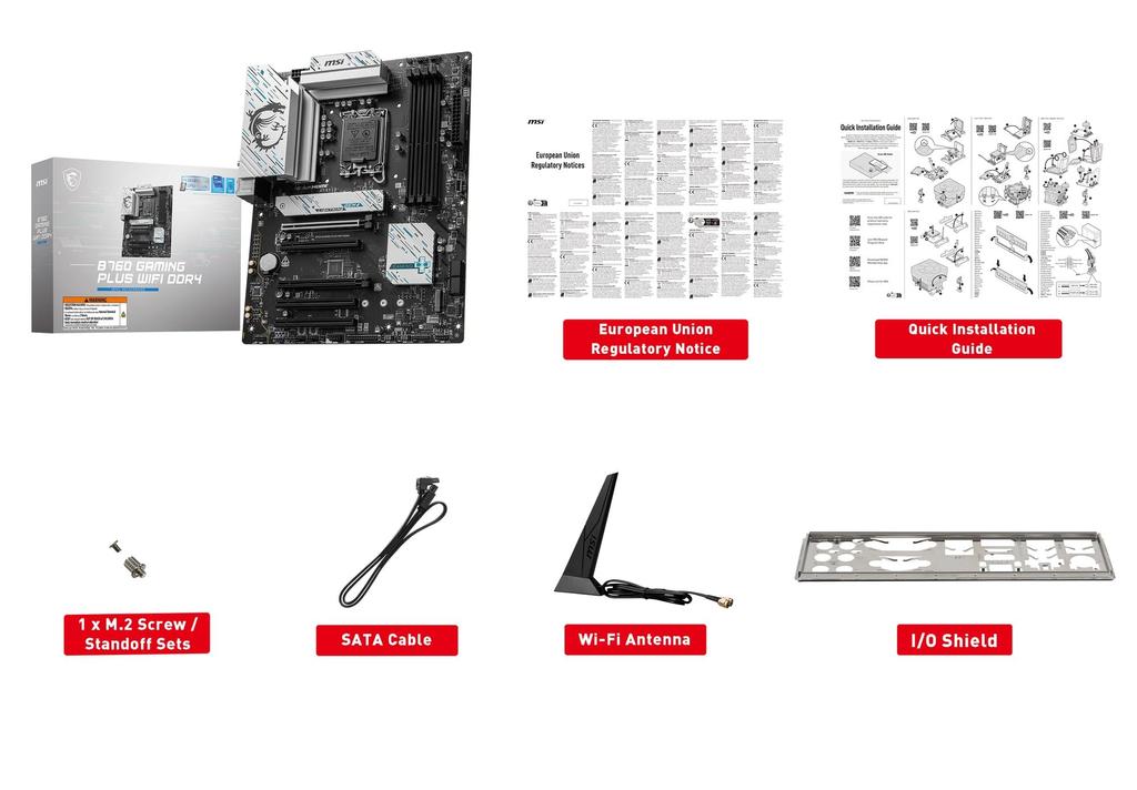 MSI B760 GAMING PLUS WIFI DDR4 Intel Generation Core Processor Compatible ATX Motherboard MB6563 14th/13th/12th