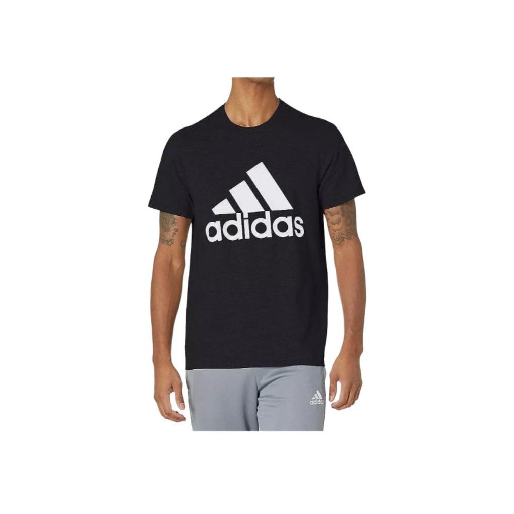 adidas Футболка Badge Of Sport с буквенным принтом, с круглым вырезом, с коротким рукавом, мужская, топы, черная ED9605
