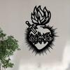 Металлическое настенное искусство "Меч Сердца" Романтический подарок на День Святого Валентина Устойчивая к погодным условиям Железная Скульптура Легкая Установка Домашний Декор