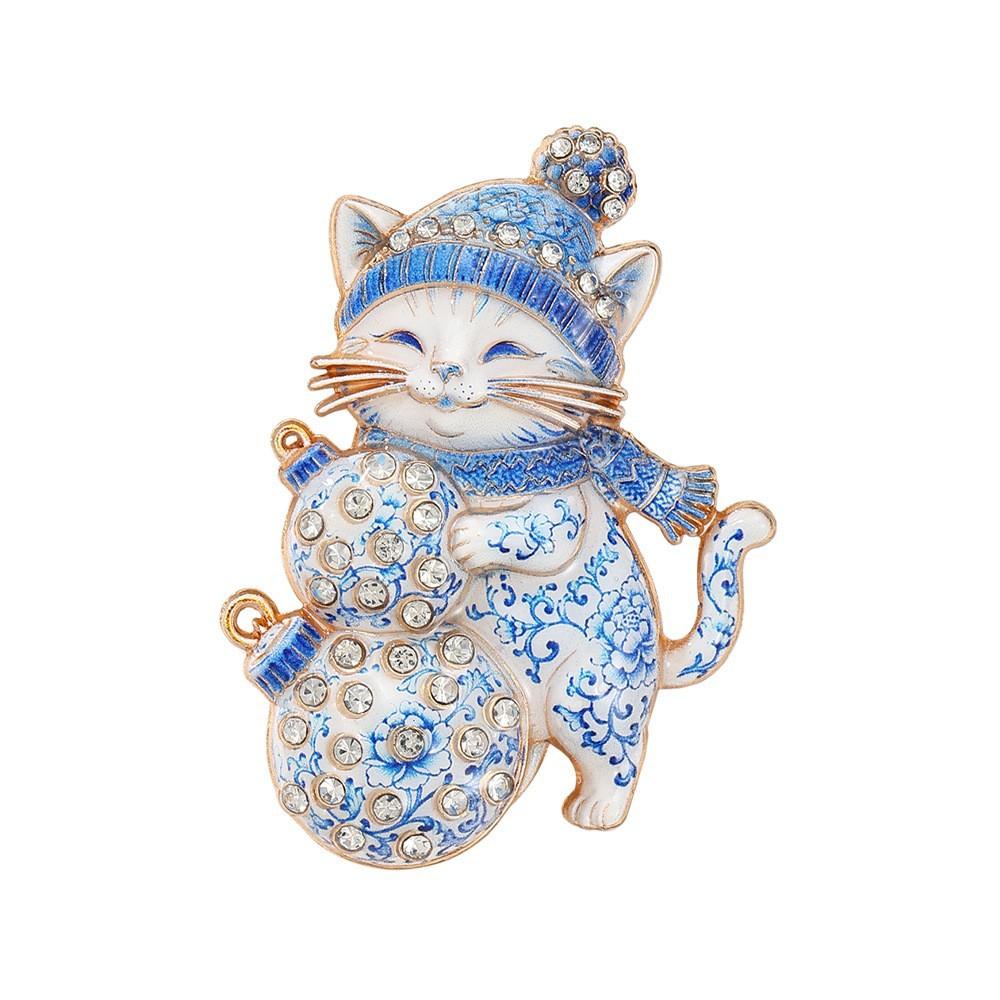 Christmas Series Brooch Snowman Christmas Tree Cat Garland Brooch Holiday Clothing Coat Accessories Women