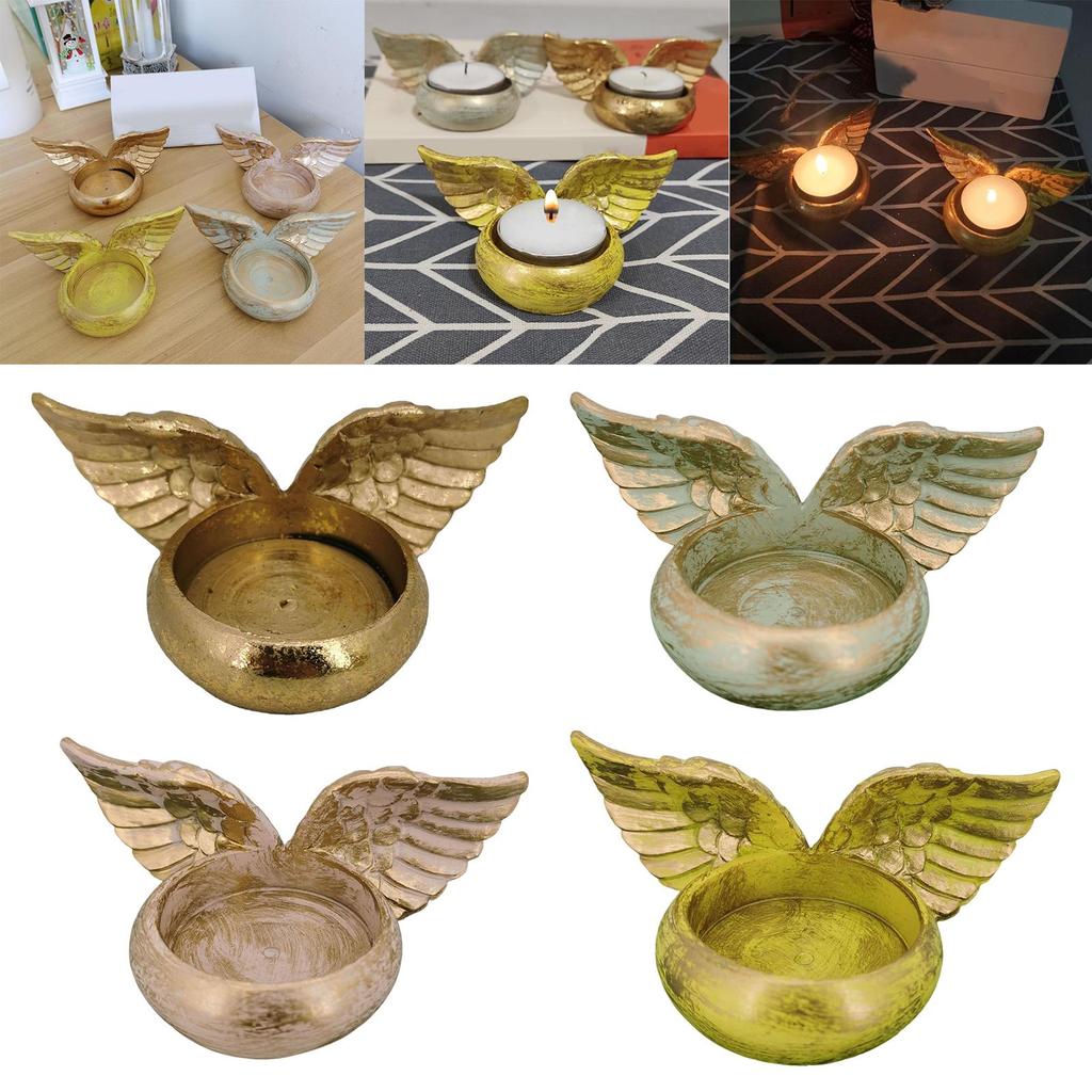 Angel Candle Holder Ornament Feathered Decoration Gift Wedding