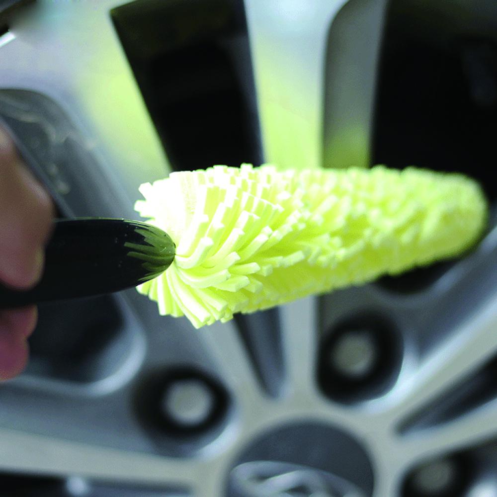 Auto Scrub Brush Car Wheel Brush Car Wash Sponges Wheel Rims Tire Washing Brush Vehicle Cleaning Brush Plastic Handle