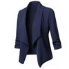 Solid Color Office Lady Lapel Long Sleeve Blazer Slim Fit Suit Coat Jacket