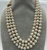 17-19" 3row 8-9mm Natural White Round Freshwater Pearl Necklace