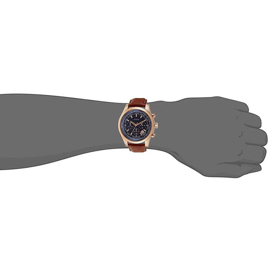 Мужские часы-хронограф, повседневные кварцевые часы с отображением даты, секундомером, коричневым круглым циферблатом и кожаным ремешком, часы для ежедневного ношения, бизнеса, путешествий, подарок W0500G1