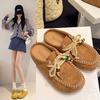 Retro Inner Height-increasing Boken Shoes Bag Head Half Slippers Women's Summer Outer Wear 2025 New One-pedal Thick-soled Muller Sandals