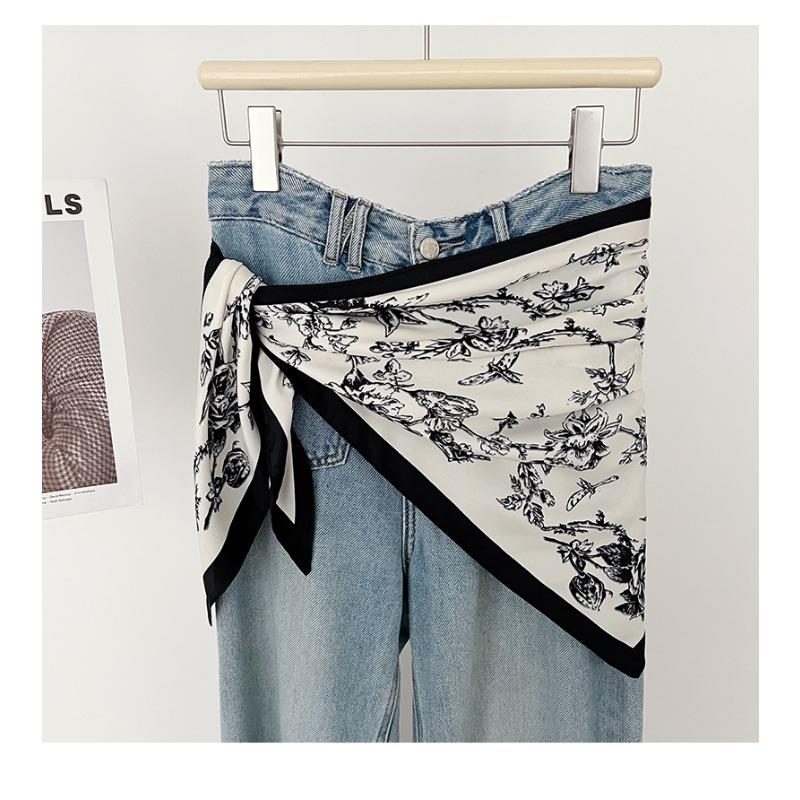 Women S Floral Printed Triangle Scarf Lightweight Sun Protection Versatile Shawl