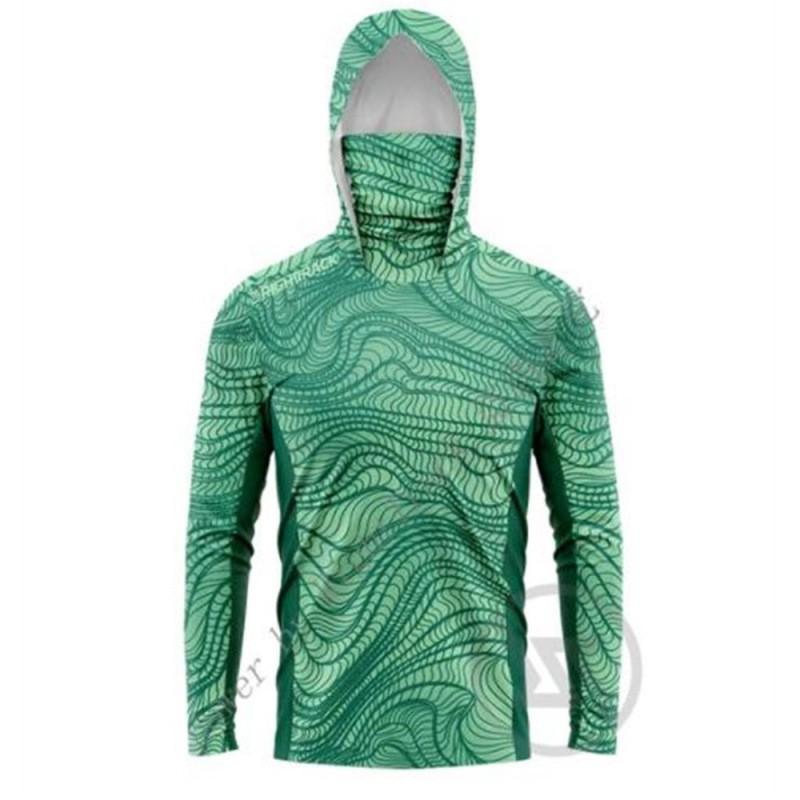 Lightweight Quick-Dry Fishing Shirt With Hood Men Outdoor Water Sports UV Protection Breathable Top