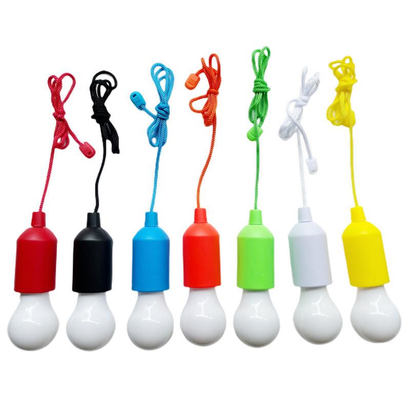 Red Blue Green Black White Orange Yellow Pink Pull Cord Camping Light Led Outdoor Camp Lamp