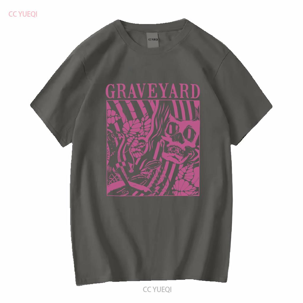 Мужская футболка Graveyard Goliath XX-Large Черная винтажная стираная Топ для повседневной носки с принтом Стильная мода Растягивающаяся