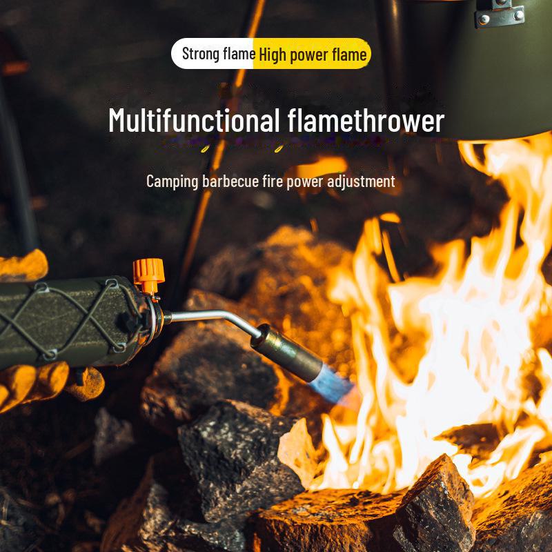 Handheld Spray Gun Lighter for Outdoor BBQ with Card Ignition and Aluminum Tube Fire Starter - Ideal for Burning Pig Hair & Barbecuing Without Hassle.