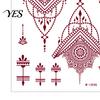 Temporary Tattoo Stickers Red Henna Kit, Waterproof Tattoos Stickers, Easy Apply for Women Wedding Party Festival Decorations Non-irritating