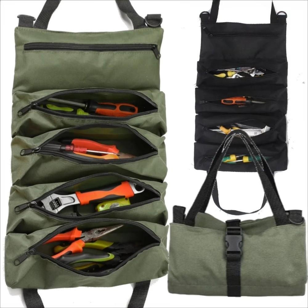 Durable Roll-Up Tool Bag Heavy-Duty Electrician Tool Kit Storage Bag for Workers Engineers