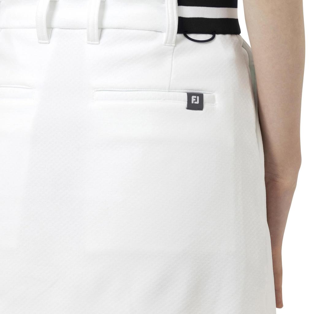 FootJoy Golf Skirt, Line Rib Elastic Waist Sweat Skirt, White, Women's, Size L, FJW-S25-P03, 34885-L