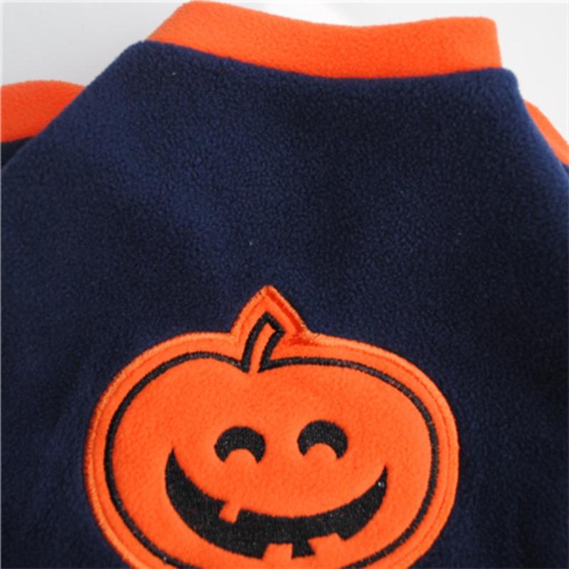 Spring and Autumn Pet Dog Warm Hoodie Sweater Halloween Pumpkin Dog Clothes Pet