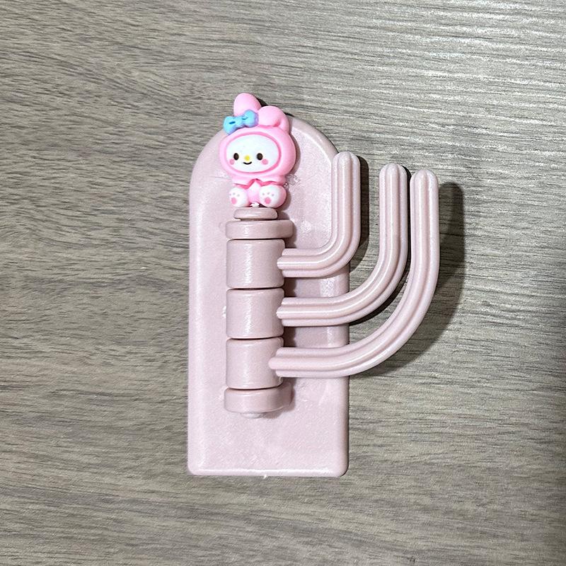 2 шт., непробиваемый крючок, милый бесследный три крючка, прочный клейкий настенный крючок за несущим липким крючком, поворотная вешалка для ключей