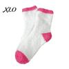 Mid Tube Sleep Socks 1 Pair Women Fuzzy for Valentine's Day, Warm Fluffy Coral Fleece Love Pattern Slipper Socks, Fall Winter Thick Sleeping