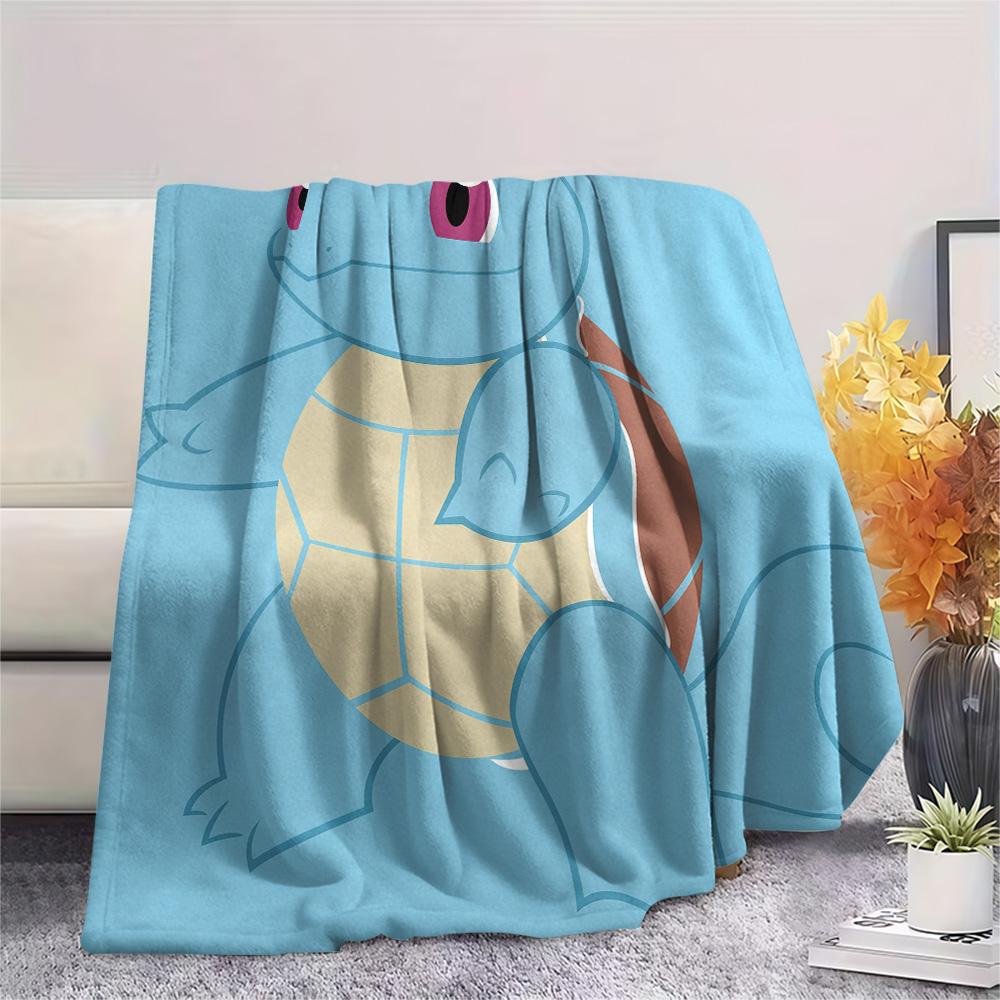 Милое одеяло из фланели с принтом Сквиртла, Высококачественное, Удобное для всех сезонов, Декор для дома, Тепло и Уют