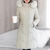 Plus Size XL-7XL Middle Age Woman Long Coat Winter Parkas Hooded Elegant Loose Thick Warm Lady Jackets Winter Overcoats