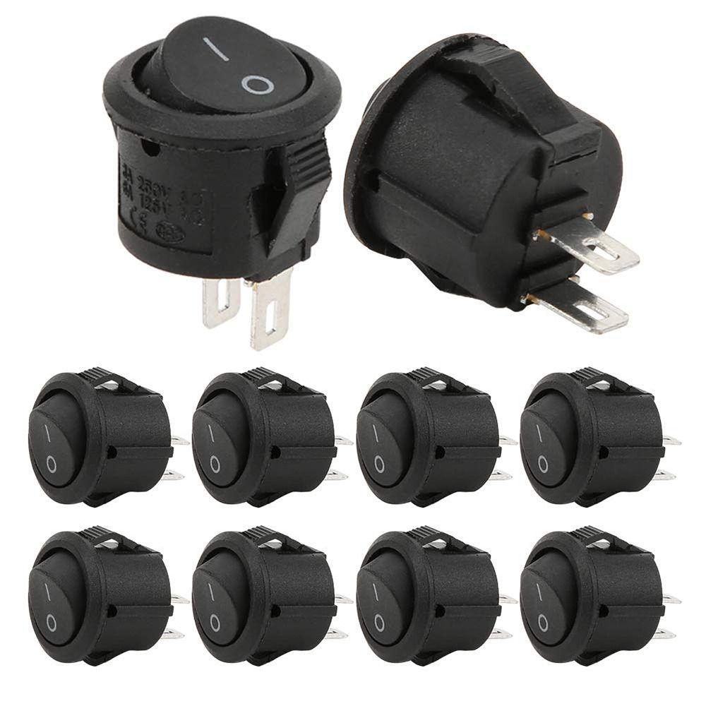 Plastic Rocker Boat Switch Round Self-locking Button Switch Car Auto Boat Switches Car Auto Boat