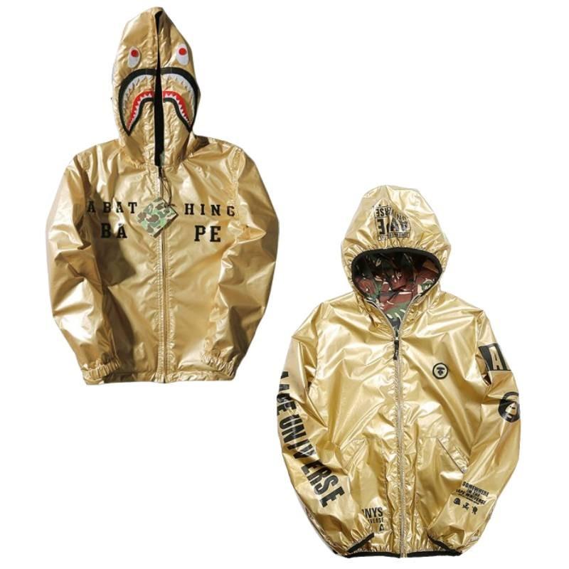 Принт Голова акулы Золотое Худи с длинным рукавом Модная одежда Подарки