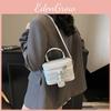 Single Texture Woven Shoulder Crossbody Bag Solid Color Handbag Fashion Women