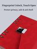Personalized Refillable Ring Binder Journal A5 Leather Loose Leaf Planner Organizer Notebook with Smart Fingerprint Lock