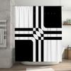 Black White Shower Curtain 3D Printed Waterproof Washable Decorative Bathtub Liner For Home Bathroom Accessories Large Size (180