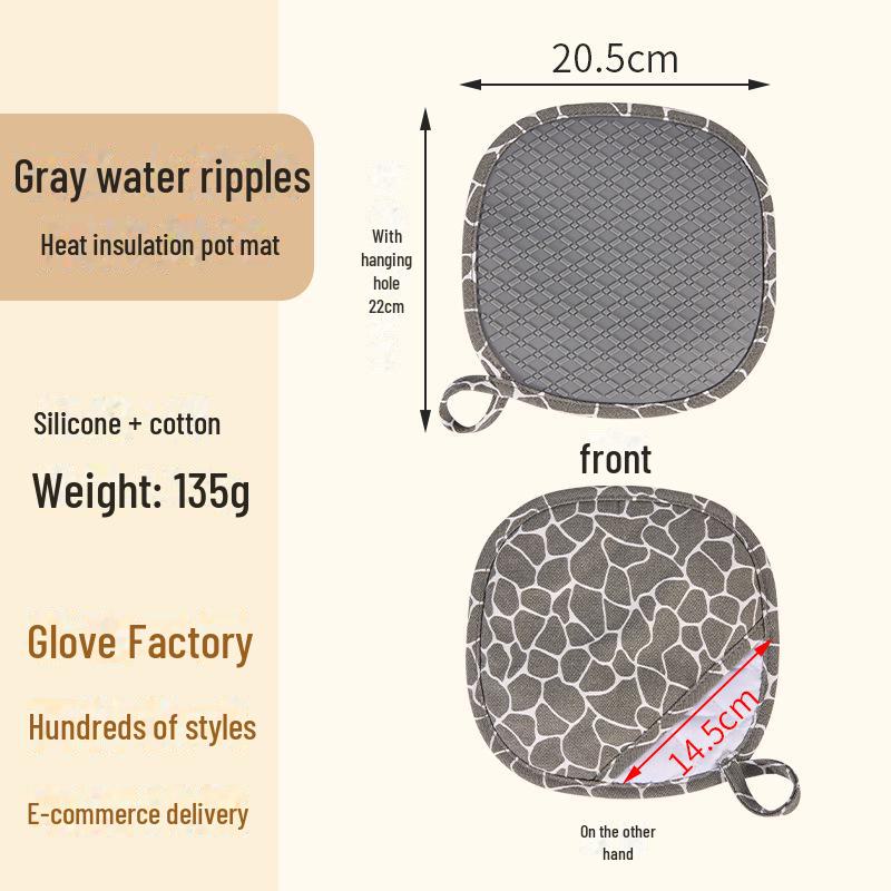 Набор силиконовых противоожоговых перчаток для духовки с хлопковой подкладкой - толстая изоляция для выпечки и микроволновки