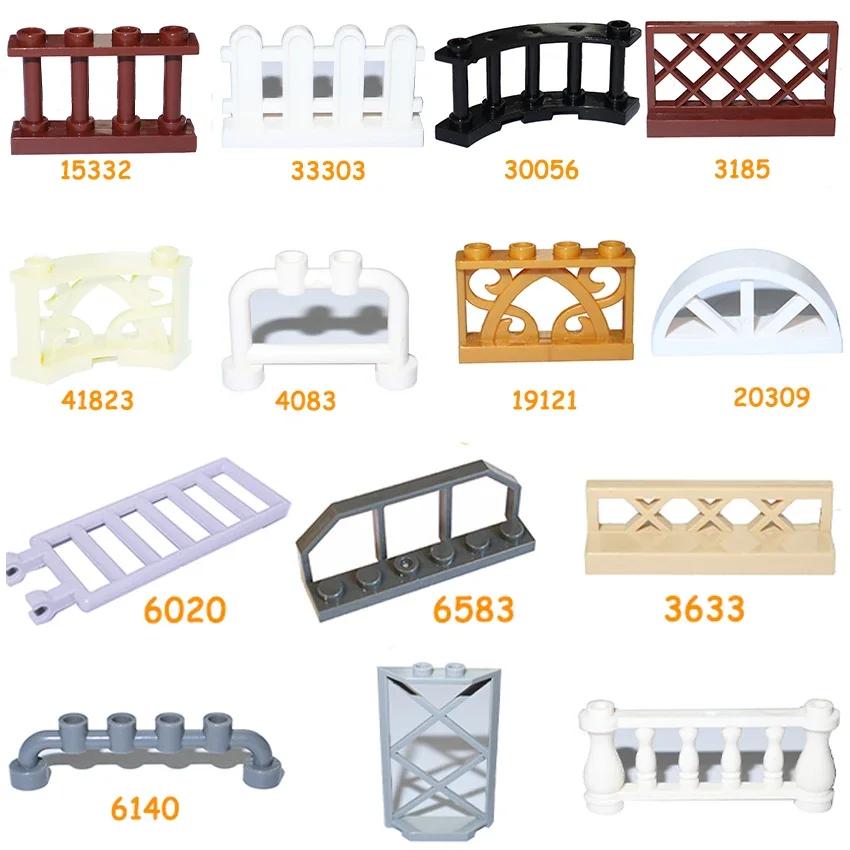 Аксессуары для Города Строительных Блоков Деталь MOC Забор Перила Лестничная Ограда Лестница Ограждающий Брус Замок Сад Ферма Военный Собираемый Кирпич
