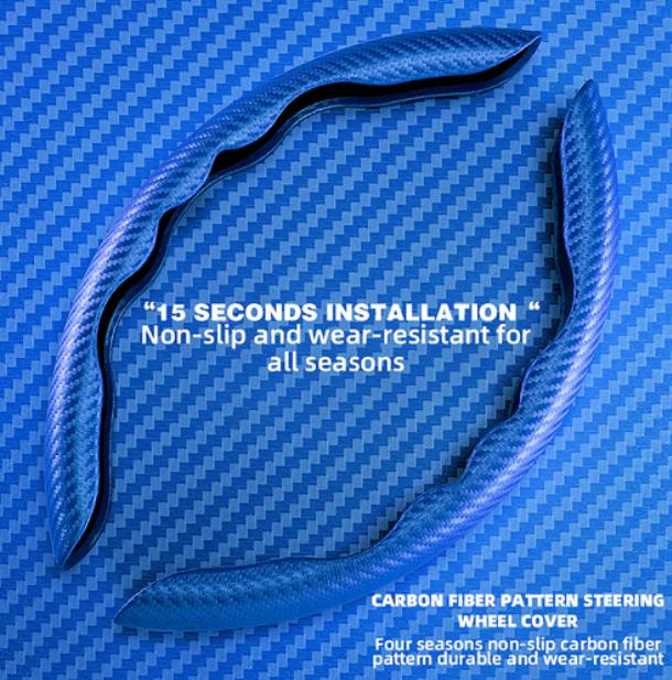 Чехол на руль автомобиля, чехол на усилитель рулевого колеса, универсальный, нескользящий, из углеродного волокна для автомобиля, противоскользящие аксессуары