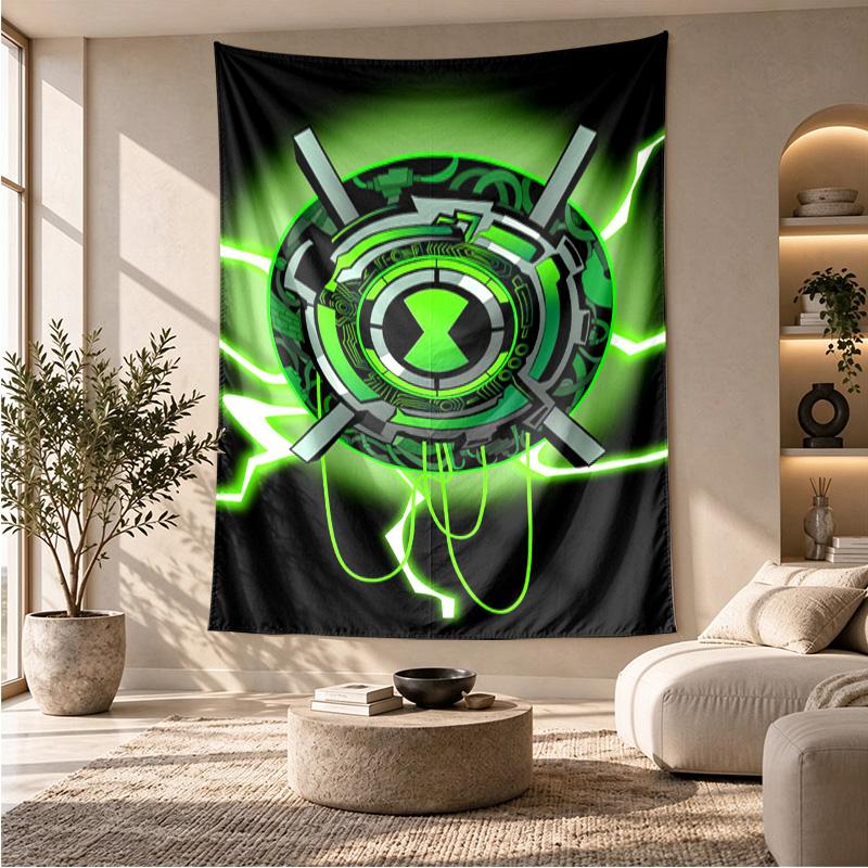 Alien Hero Ben 10 Cartoon Theme Beach Towel Personalized Custom Name & Text Soft Quick Dry Beach Towel for Swimming Travel