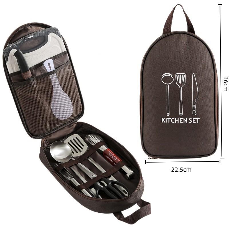 Outdoor Cookware Bag Camping Storage Bag Portable Travel Utensil Bag Picnic Bag Cookware Utensil Organizer (No Tableware)
