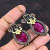 Граненые кашмирские рубиновые серьги, серьги из медной проволоки, кашмирские рубиновые украшения, серьги ручной работы с драгоценными камнями, подарок на помолвку, ювелирные изделия из медной проволоки