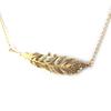 Les Trésors De Lily [M9595] - White Gold 'Gold Leaf' Gold-Plated Necklace