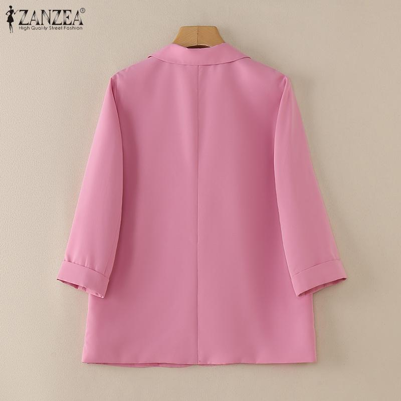 ZANZEA Женский тонкий кардиган с зазубренными лацканами и длинным рукавом