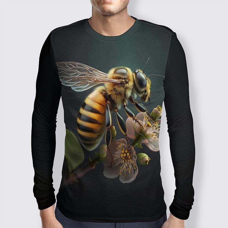 Милая сотовая пчела 3D принт с длинным рукавом футболка для мужчин и женщин одежда повседневная мода уличная спортивная дышащая футболка топы для мужчин