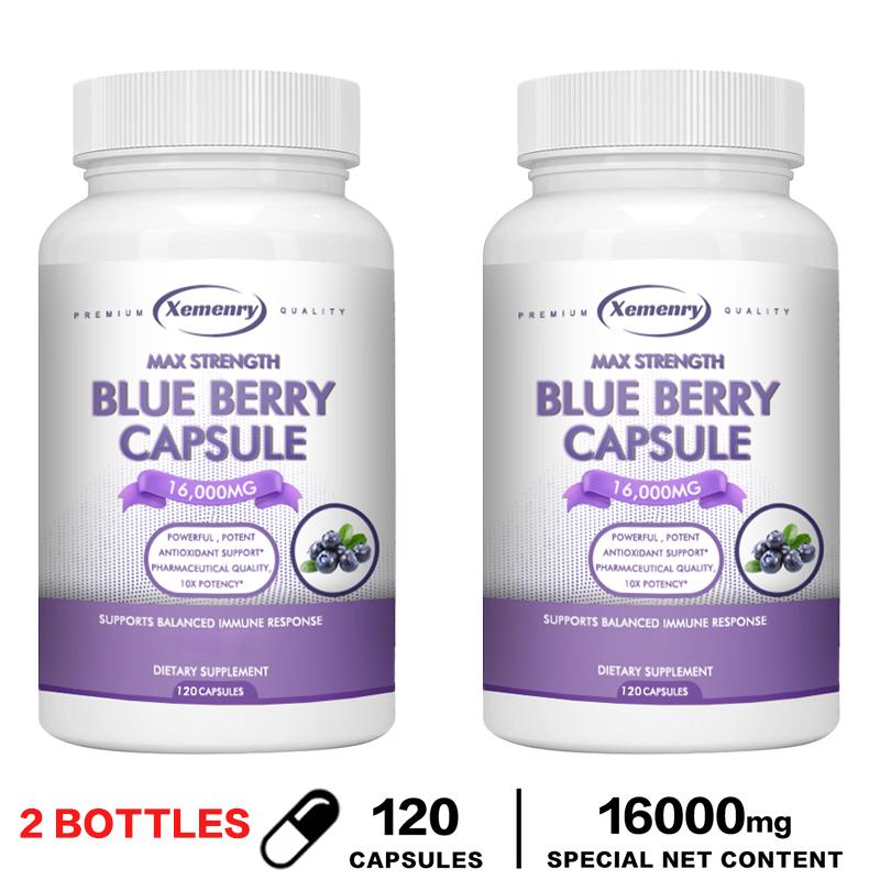 Xemenry - 16,000 mg Blueberry Extract Capsules - Eye Health, Brain Health