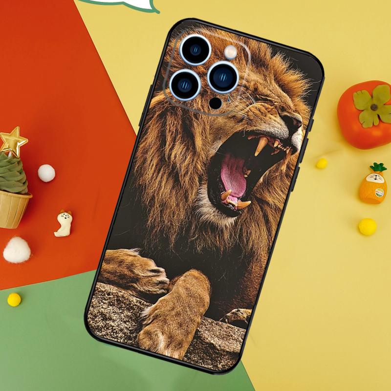 Чехол для телефона «Рычащий лев» для iPhone 17 Pro Max16 15 14 13 11 12 Pro Max Plus 12 13 Mini 16e 17 Air