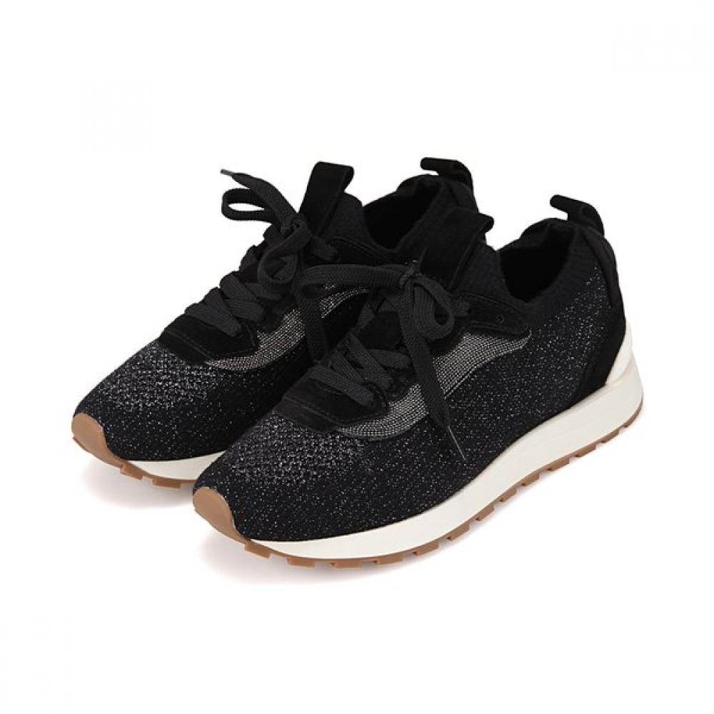 Barbara Stylish Metal Yarn Point Knit Sneakers Bbj615