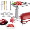 Металлическая насадка-мясорубка для стационарных миксеров KitchenAid, Аксессуары для мясорубки, включая насадки для набивки колбас и держатель, Решетки для измельчения,